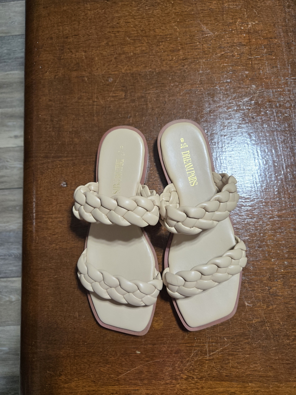Braided Double-Strap Women’s Slide Sandals - Nude